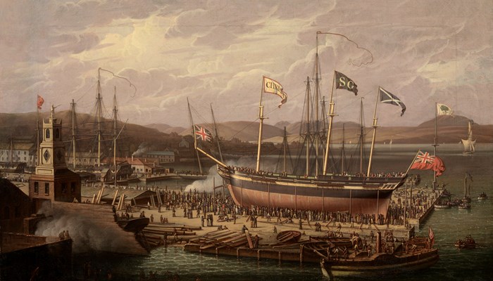 A painting entitled 'Launch of the Christian' T.1957.15 © CSG CIC Glasgow Museums Collection